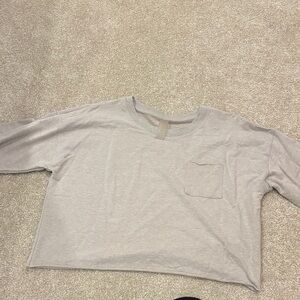 Gray Long Sleeve Crop Top